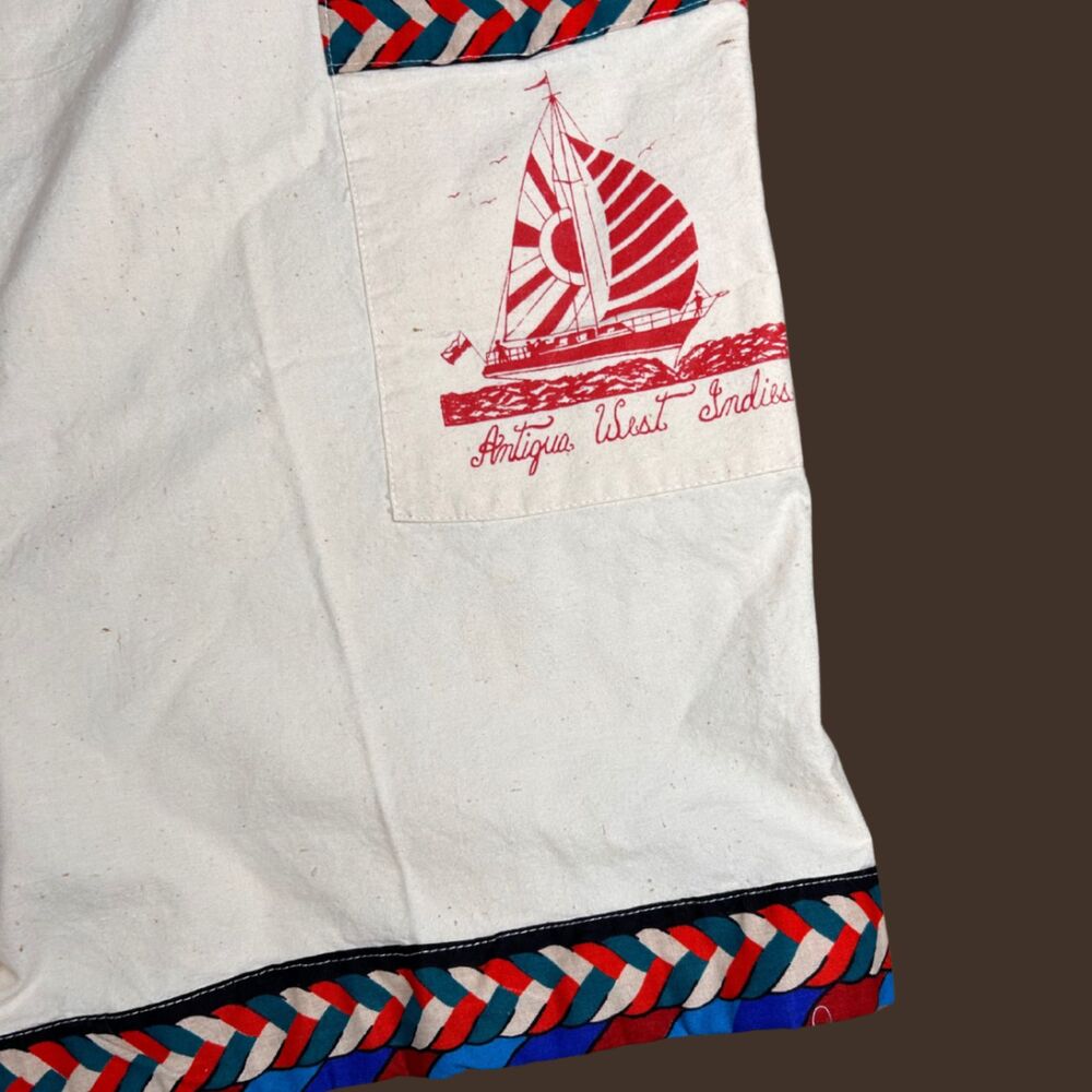 Vintage Antigua West Indies Canvas Pull On Shorts - Picture 3 of 7